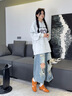 SAM EDELMAN山姆愛德曼虞書欣同款2025秋德訓鞋撞色潮流板鞋休閑女鞋KALLEN 黃色 牛剖層革/織物/人造革 36 美碼6M 曬單實拍圖