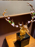 新中式一路生花琉璃梅花鹿頭琺瑯彩擺件客廳玄關(guān)裝飾工藝品 HS琉璃一路生花梅花鹿頭（琥珀色） 曬單實(shí)拍圖