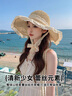 黛米安妮莎草帽女2025新款夏季鏤空草編帽出游防曬帽沙灘海邊大帽檐遮陽帽 米色 56-58cm 曬單實(shí)拍圖