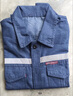 型彬夏季電工牛仔工作服套裝工裝焊工勞保工地耐磨男薄電焊電力工裝 反光條兩個(gè)口袋套裝 3XL 185 曬單實(shí)拍圖