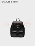 CHARLES&KEITH復古油蠟皮簡(jiǎn)約通勤雙肩包生日禮物CK2-60160240 Noir黑色 M 曬單實(shí)拍圖