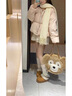 韓璐嬌（hanlujiao）甜美可愛(ài)蝴蝶結刺繡粉色羽絨棉服女2025冬季新款小個(gè)子短款面包服 粉色 M 曬單實(shí)拍圖