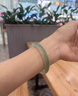京鑒淺晴色手鐲冰種晴水圓條瑪瑙手鐲細(xì)條淺油青玉髓玉鐲時尚年輕氣質(zhì) 圓條晴水油青 52mm 曬單實拍圖