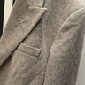 LILY2025秋新款綿羊毛混紡經(jīng)典復古休閑通勤西裝高級感西服外套女 714灰卡其 L 曬單實(shí)拍圖