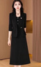 皮爾卡丹喜婆婆婚宴裝洋裝女2025年春秋新款媽媽裝結婚禮服高貴套裝裙子針 黑色 L 100-110斤 曬單實(shí)拍圖