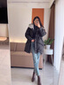 clotho Rennie品牌女裝羽絨服女2025冬季新款韓版寬松連帽加厚保暖面包服外套 黑色 M 曬單實(shí)拍圖