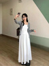 DAVEY MODE秋季穿搭女套裝大碼慵懶風(fēng)套裝女冬秋開(kāi)衫半身裙吊帶 開(kāi)衫+背心【兩件套】 L 90-120斤 曬單實(shí)拍圖