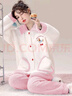 雅鹿睡衣女秋冬季珊瑚絨加厚加絨女士睡衣冬天保暖法蘭絨家居服套裝 NSJLY-KS211慕斯粉臘腸小狗 L 【建議100-120斤】 曬單實(shí)拍圖