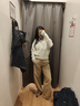 優(yōu)衣庫女裝針織廓形長褲/彎刀鐮刀褲子25秋冬新款483722 475344 483722/32深米色 S 曬單實拍圖