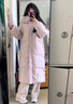 妍莉芬（yanlifen）大毛領(lǐng)中長(cháng)款羽絨棉服女裝2025年新款連帽加厚顯瘦棉衣外套冬季 粉紅色 S 曬單實(shí)拍圖