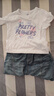真維斯女童夏裝套裝2025新款女孩夏季短袖中大童衣服兒童夏裝天絲牛仔褲 【兩件套】白色(藍粉花)淺藍 160 曬單實拍圖