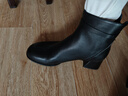 百麗（Belle）優(yōu)雅短筒羊皮時(shí)裝靴女商場(chǎng)同款顯瘦舒適短靴B9A1DDD4 黑色(皮面)-單里 35 (225mm) 曬單實(shí)拍圖