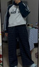 IEF/愛(ài)依服2025秋季新款通勤美高休閑運動(dòng)時(shí)尚氣質(zhì)女學(xué)院風(fēng)衛衣 藍灰拼色1 M 曬單實(shí)拍圖