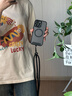 YOLIWU蘋果16pro手機(jī)殼新款磁吸iPhone15promax保護(hù)套斜挎背帶掛繩全包防摔14脖子13pro氣囊適用12pm外男 透黑-升級磁吸【氣囊防摔殼】+登山繩黑a iPhone16pro 曬單實(shí)拍圖