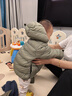 優(yōu)衣庫嬰幼兒寶寶PUFFTECH空氣棉服可機洗拉鏈連帽外套478427 56 橄欖色 110 曬單實(shí)拍圖