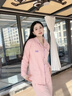 貓人純棉睡衣女士100全棉春秋季帶胸墊開衫長袖套裝大碼寬松家居服 清新綠 【100%純棉 免穿文胸】 L 【158-165cm/100-120斤】 曬單實拍圖