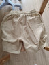 純棉短褲女大碼夏季新款寬松高腰顯瘦松緊腰哈倫闊腿五分褲女褲潮 卡其色 3XL 【建議145-160斤】 曬單實(shí)拍圖