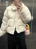 圣保美羽絨棉服外套女冬季新款韓系小個(gè)子加厚棉衣短款學(xué)生棉襖面包絨服 白色 S 曬單實(shí)拍圖