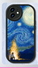 霸時(shí)代 適用 iPhone12手機殼蘋(píng)果12保護套全包復古油畫(huà)軟殼小羊皮十二防摔外殼女男款黑色篝火星空 曬單實(shí)拍圖
