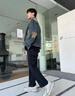 名創(chuàng  )優(yōu)品（MINISO）褲子男春秋季新款寬松直筒闊腿運動(dòng)長(cháng)褲男生美式垂感潮流休閑褲男 黑色(純色) 3XL (體重 180-205斤) 曬單實(shí)拍圖