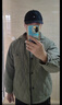 馬登工裝雙面桃皮絨棉服外套男菱格鎖絨棉衣夾克加厚保暖上衣秋冬裝 軍綠色 M 曬單實(shí)拍圖
