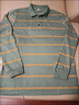 皮爾卡丹（pierre cardin）秋季100％純棉翻領(lǐng)POLO.衫長(cháng)袖T恤男士條紋寬松體恤休閑秋裝上衣 淺綠色 XL 120-140斤 曬單實(shí)拍圖