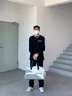 棉之雪秋季男士重磅打底衫長袖t恤男美式復(fù)古hiphop潮牌chic寬松ins百搭 黑色 L 【110斤-130斤】 曬單實拍圖