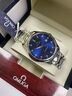 原裝進(jìn)口歐米茄手表男士專(zhuān)用鎢鋼機械表夜光防水男表時(shí)尚高檔名表 本色藍面_標配版+送原裝皮帶 曬單實(shí)拍圖