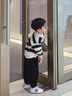 G.DUCKKIDS小黃鴨男童套裝秋裝2025新款帥氣兒童外套衛衣褲子三件套寶寶衣服 咖啡色 90 建議1~2歲【 80-90cm】cm 曬單實(shí)拍圖