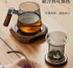憶壺茶（YIHUTEA）茶杯玻璃綠茶泡茶杯男士家用加厚耐高溫茶水分離帶把手茶道水杯子 【水中見山峰】青純山底杯500ml 曬單實(shí)拍圖