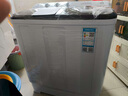奧克斯（AUX）洗+脫13公斤洗衣機大容量半自動(dòng)洗衣機宿舍家用雙缸小型波輪雙桶洗衣機迷你洗脫一體 透明黑（洗滌8KG+脫水5KG） 曬單實(shí)拍圖