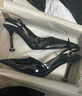 CHARLES&KEITH漆皮尖頭斑馬紋高跟涼鞋生日禮物送女友CK1-60280477 Black Patent黑色 38 （245） 曬單實(shí)拍圖