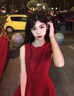 GARNUO紅色連衣裙子女夏季法式氣質(zhì)訂婚禮服敬酒服無(wú)袖背心收腰顯瘦長(zhǎng)裙 紅色【無(wú)袖長(zhǎng)款】 S 【80-100斤】 曬單實(shí)拍圖