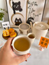 宜集堂中古提梁壺溫茶爐泡茶壺套裝陶瓷功夫茶具小型加熱底座大容量家用 Tea Song茶壺_爐_兩杯_灰 580ml 401mL(含)-500mL(含) 曬單實(shí)拍圖