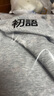 初語衛(wèi)衣女2025秋新款貓咪刺繡領帶連帽學院風小個子上衣 花灰色 S 曬單實拍圖