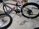潮鴿兒童自行車6-10-15歲以上中大童變速碟剎山地車單車賽車男女孩 【LED燈】黑紅 單速碟剎+輻條輪 22寸【身高140-165cm】約11-15歲 曬單實(shí)拍圖