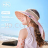 kocotreekk樹(shù)兒童帽子防紫外線(xiàn)大帽檐空頂帽透氣男女孩護脖披肩帽藕荷粉M 曬單實(shí)拍圖