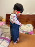 幼歌（YOUGE）嬰幼兒薯?xiàng)l造型軟牛仔背帶休閑褲寶寶童趣舒適寬松褲子 牛仔藍(lán) 90 cm 曬單實(shí)拍圖