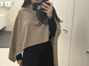桑咻秋冬新款披肩外搭女純色針織斗篷披風(fēng)圍巾兩用時(shí)尚百搭保暖圍脖潮【斜扣披肩】橘紅 羊毛混紡 曬單實(shí)拍圖