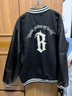 美式復古vintage棒球服男女ins情侶款春秋款學(xué)生原宿風(fēng)外套夾克潮 黑色+【毛巾字母刺繡雙層夾克】 M 曬單實(shí)拍圖