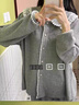 雅鹿長(cháng)袖睡衣女2025新款春秋季棉質(zhì)蕾絲邊薄款可愛(ài)娃娃領(lǐng)家居服可外穿 純色灰色花邊-長(cháng)袖長(cháng)褲 M建議80-95斤 均碼 曬單實(shí)拍圖