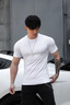 點(diǎn)悟260G重磅螺紋短袖t恤男白色棉修身緊身彈力長(cháng)袖內搭打底衫秋冬季 短袖白色 2XL （155-170斤）修身 曬單實(shí)拍圖