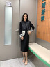 Dudant奢侈高檔品牌連衣裙2025年新款女氣質(zhì)時尚酒紅色赫本風小黑裙禮服 酒紅色【七分袖】 M 曬單實拍圖