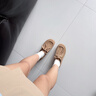 ZHR休閑鞋女反絨牛皮內(nèi)增高串珠女鞋軟底潮流勃肯鞋女 EH230卡其色37 曬單實(shí)拍圖
