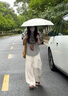 小野七天天絲亞麻女褲子高端女夏季薄寬松休閑棉麻苧亞麻老錢(qián)風(fēng)冰絲闊腿褲白麻色 常規(guī)M 曬單實(shí)拍圖