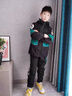 G.DUCKKIDS童裝男童秋裝套裝兒童衣服男大童外套褲子三件套男孩春秋冬季運(yùn)動(dòng) B字黑色兩件套【春秋款】 140 尺碼9~10歲【130-140cm】 曬單實(shí)拍圖