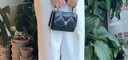 Tory Burch  湯麗柏琦 KIRA 迷你菱格紋錢夾鏈條包TB 158326 黑色 001 OS 曬單實拍圖