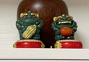 BOSSY故宮風(fēng)文創(chuàng)招財石獅子一對好事發(fā)生創(chuàng)意工藝品擺件公司個人伴手禮 好事發(fā)生一對【彩金】+底座+禮盒 曬單實拍圖
