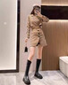 STELLA WEISZ4cm增高騎士靴女2025新款秋季復古厚底長筒靴小個子機車時裝靴棕色高筒36 (230mm) 曬單實拍圖