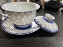 瀾春江玲瓏羊脂玉青花功夫茶具套裝竹報(bào)平安三才蓋碗高檔輕奢茶具禮盒裝 纏枝蓮套裝 【高檔禮盒裝】 曬單實(shí)拍圖